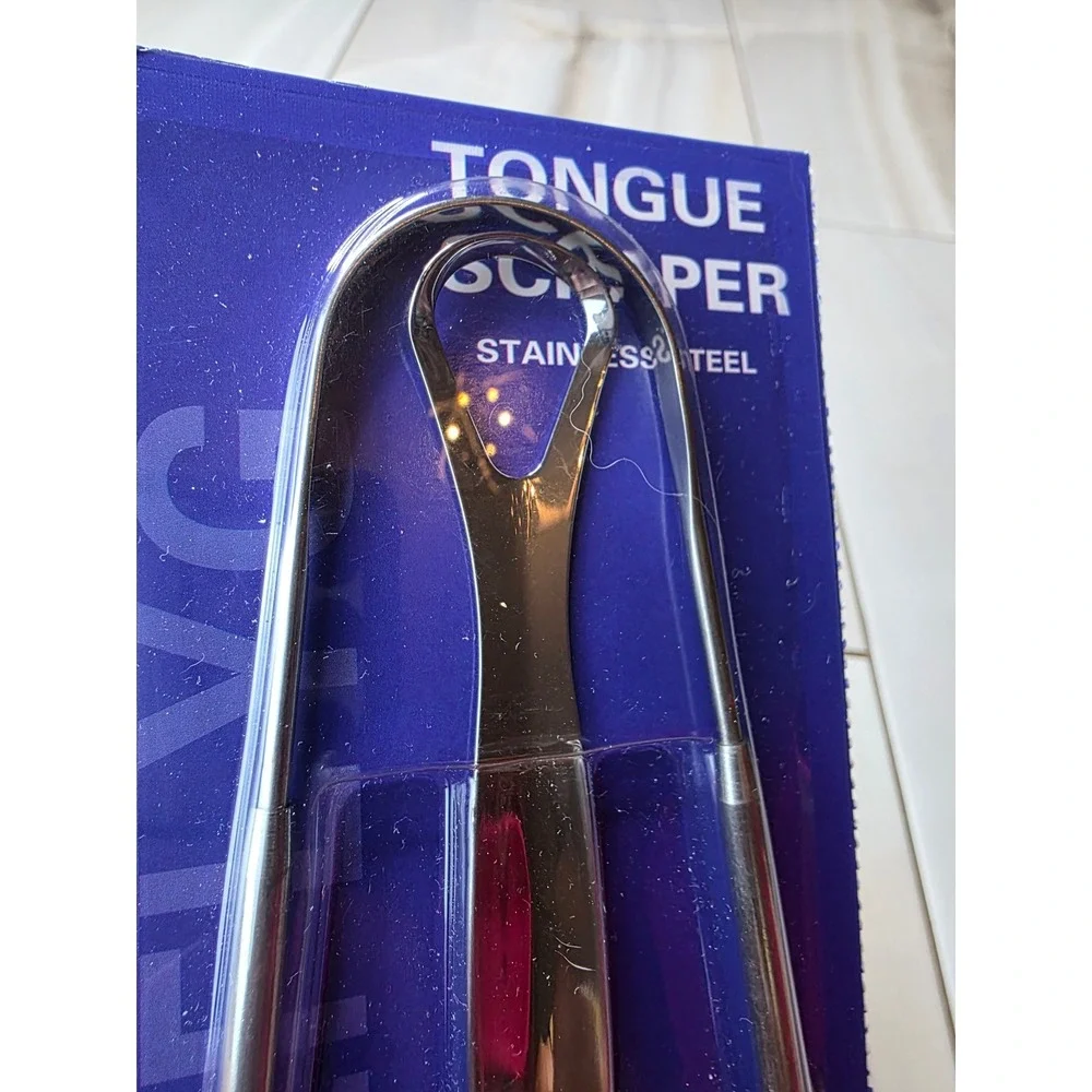 HLFYG 3 Pack Stainless Steel Tongue Scraper Set Rose Gold Silver Oral Care F2